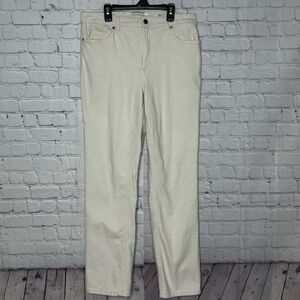 Jones New York Lexington Straight Beige Jeans Size 14